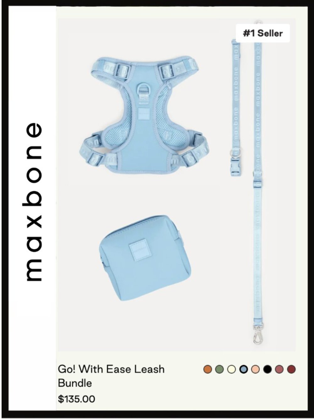 Maxbone Go! With Ease Leash Bundle - Dog Harness Set - NWT - MSRP $135